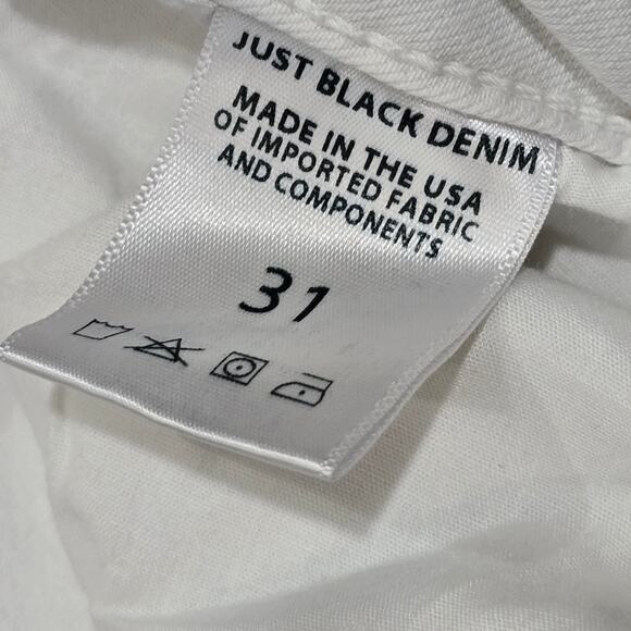 Just Black Denim White Distressed Skinny Leg Jeans Made In USA Women's Size 31 - Picture 5 of 8